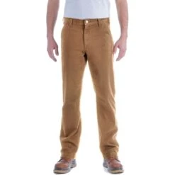 Carhartt Mens Stretch Duck Dungaree Rugged Chino Trousers -Men's Clothing Sales Store 103339 211 01