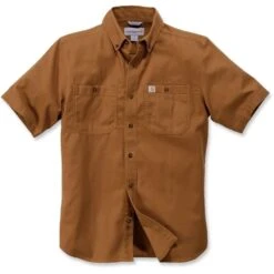 Carhartt Mens Rugged Flex Rigby Solid Short Sleeve Shirt
