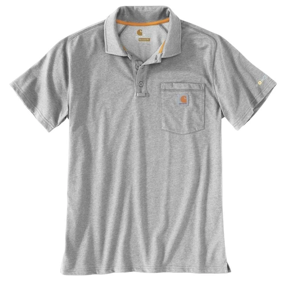 Carhartt Mens Force Cotton Delmont Pocket Polo T Shirt Tee 2 Carhartt Mens Force Cotton Delmont Pocket Polo T Shirt Tee - Image 2