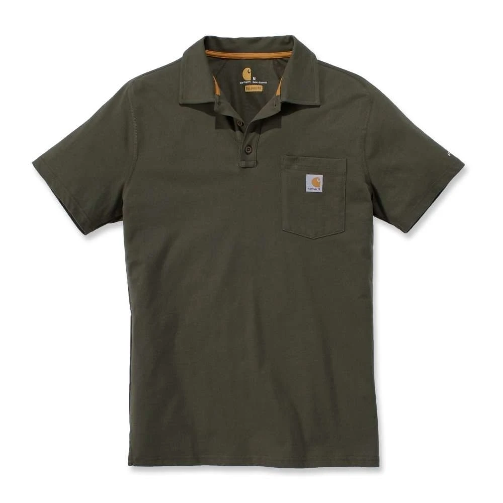Carhartt Mens Force Cotton Delmont Pocket Polo T Shirt Tee 3 Carhartt Mens Force Cotton Delmont Pocket Polo T Shirt Tee - Image 3