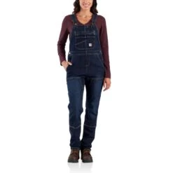 Carhartt Womens Denim Stretch Double Front Bib Overall