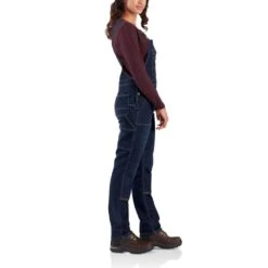 Carhartt Womens Denim Stretch Double Front Bib Overall -Men's Clothing Sales Store 104044 464 04