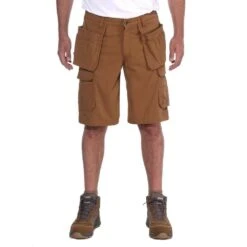 Carhartt Mens Steel Relaxed Fit Multipocket Cargo Shorts -Men's Clothing Sales Store 104201 brn 01