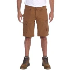 Carhartt Mens Steel Relaxed Fit Multipocket Cargo Shorts -Men's Clothing Sales Store 104201 brn 03