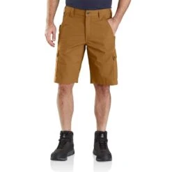 Carhartt Mens Ripstop Relaxed Fit Cargo Work Shorts 18 Carhartt Mens Ripstop Relaxed Fit Cargo Work Shorts -Men's Clothing Sales Store 104727 brn 01