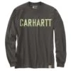 Carhartt Mens Workwear Logo Relaxed Fit Long Sleeve T Shirt -Men's Clothing Sales Store 104891 306 01