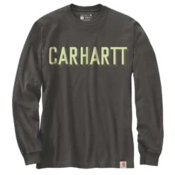 Carhartt Mens Workwear Logo Relaxed Fit Long Sleeve T Shirt