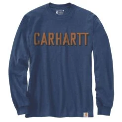 Carhartt Mens Workwear Logo Relaxed Fit Long Sleeve T Shirt -Men's Clothing Sales Store 104891 413 01 1