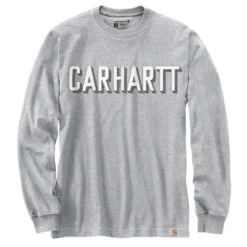 Carhartt Mens Workwear Logo Relaxed Fit Long Sleeve T Shirt -Men's Clothing Sales Store 104891 hgy 01 1