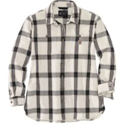 Carhartt Womens Heavyweight Twill Long Sleeve Plaid Shirt