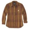 Carhartt Womens Cotton Long Sleeve Twill Plaid Shirt -Men's Clothing Sales Store 105991 brn 01