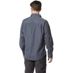 Craghoppers Mens Kiwi Long Sleeve Polycotton Solar Shield Travel Shirt -Men's Clothing Sales Store cms338 3uv 02