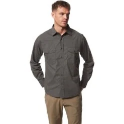 Craghoppers Mens Kiwi Long Sleeve Polycotton Solar Shield Travel Shirt -Men's Clothing Sales Store cms338 8a6 01
