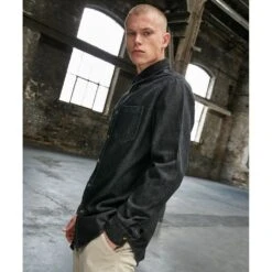 Cotton Addict Mens Denim Cotton Long Sleeve Casual Shirt 8 Cotton Addict Mens Denim Cotton Long Sleeve Casual Shirt -Men's Clothing Sales Store ctn141 bkwa 04