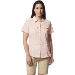 Craghoppers Womens Nosi Life Adventure Short Sleeve Shirt -Men's Clothing Sales Store cws484 6eu 01