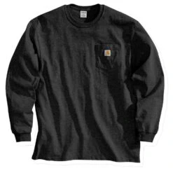 Carhartt Mens Workwear Pocket T Shirt Long Sleeve T Shirt -Men's Clothing Sales Store k126 blk 01 2