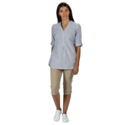 Regatta Womens Maelie Coolweave Cotton Long Sleeve Shirt -Men's Clothing Sales Store reg277 2tj 03