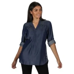 Regatta Womens Maelie Coolweave Cotton Long Sleeve Shirt -Men's Clothing Sales Store reg277 h18 01