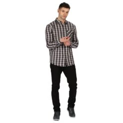 Regatta Mens Lonan Long Sleeved Checked Fleece Lined Shirt -Men's Clothing Sales Store rms144 038 03 1