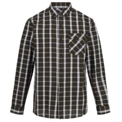 Regatta Mens Lonan Long Sleeved Checked Fleece Lined Shirt -Men's Clothing Sales Store rms144 41c 01 1