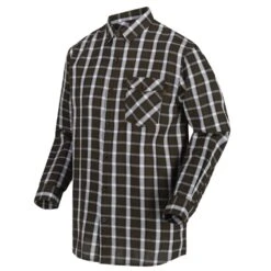 Regatta Mens Lonan Long Sleeved Checked Fleece Lined Shirt -Men's Clothing Sales Store rms144 41c 03 1