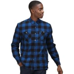 Regatta Mens Thamos Organic Cotton Check Long Sleeve Shirt 24 Regatta Mens Thamos Organic Cotton Check Long Sleeve Shirt -Men's Clothing Sales Store rms155 a2u 01