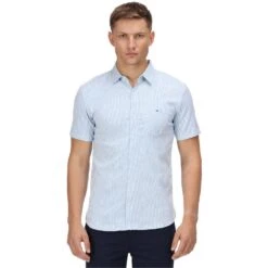 Regatta Mens Mikel Coolweave Cotton Short Sleeve Shirt
