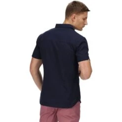 Regatta Mens Mikel Coolweave Cotton Short Sleeve Shirt -Men's Clothing Sales Store rms161 5xv 02