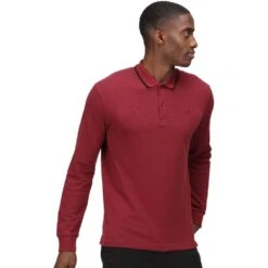 Regatta Mens Leaonzo Organic Cotton Long Sleeve Polo Shirt