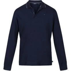 Regatta Mens Leaonzo Organic Cotton Long Sleeve Polo Shirt -Men's Clothing Sales Store rmt239 540 03