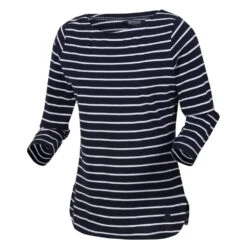 Regatta Womens Bayla 3/4 Sleeve Striped Boat Neck T Shirt -Men's Clothing Sales Store rwt269 5xi 03
