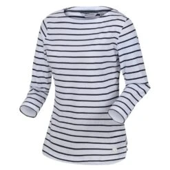 Regatta Womens Bayla 3/4 Sleeve Striped Boat Neck T Shirt -Men's Clothing Sales Store rwt269 b6h 03