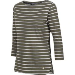 Regatta Womens Bayla 3/4 Sleeve Striped Boat Neck T Shirt -Men's Clothing Sales Store rwt269 cuk 01