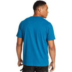 Timberland Pro Mens Core UPF Protection Graphic Logo T Shirt -Men's Clothing Sales Store tim060 blue back