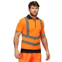 Regatta Mens Hi Vis Pro Quick Dry Wicking Work Polo Shirt -Men's Clothing Sales Store trs189 5lv 01 1
