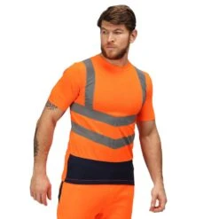 Regatta Professional Mens Hi Vis Short Sleeve T Shirt -Men's Clothing Sales Store trs194 5lv 01