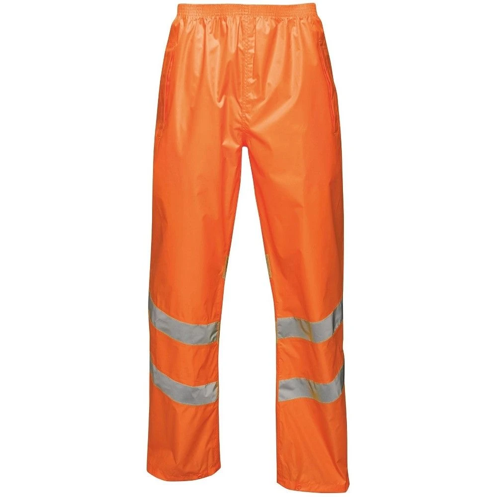 Regatta Mens Hi Vis Pro Packaway Waterproof Work Trousers 1 Regatta Mens Hi Vis Pro Packaway Waterproof Work Trousers
