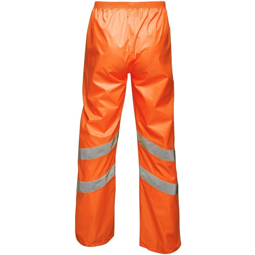 Regatta Mens Hi Vis Pro Packaway Waterproof Work Trousers 2 Regatta Mens Hi Vis Pro Packaway Waterproof Work Trousers - Image 2