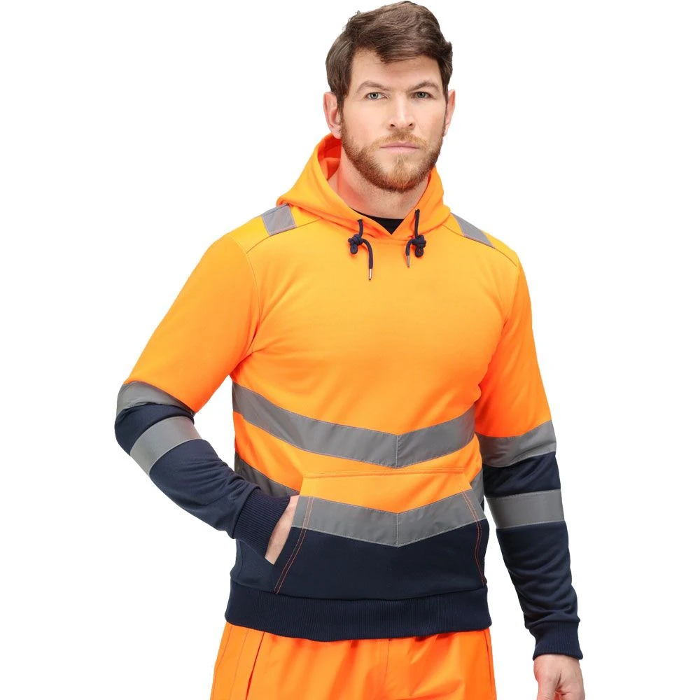 Regatta Professional Mens Hi Vis Reflective Over Head Hoodie 1 Regatta Professional Mens Hi Vis Reflective Over Head Hoodie