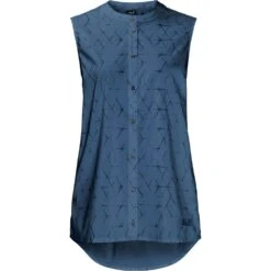 Jack Wolfskin Womens/Ladies Sonora Shibori Loose Sleeveless Shirt Top -Men's Clothing Sales Store wol974 7863 01